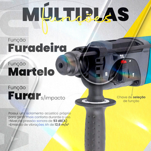 Furadeira Martelete Impacto Bmax 2x Baterias 48v 5000bpm