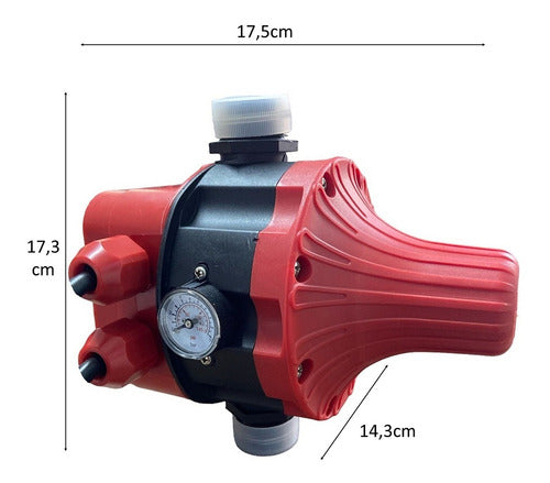 Pressostato Ps1100m Komeco C/ Manômetro Água Quente E Fria