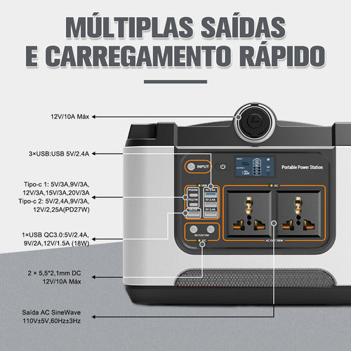 Bateria De Lítio Gerador Portátil Mini Central Elétrica 1