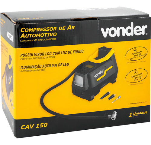 Compressor De Ar Portátil Pneu Bola 12v Cav150 Bivolt Vonde