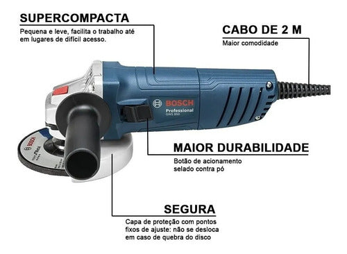 Esmerilhadeira Angular 850w 110v Gws 850 Azul Bosch Mais 3di