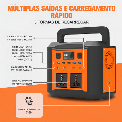 Bateria De Lítio Gerador Portátil Mini Central Elétrica 1