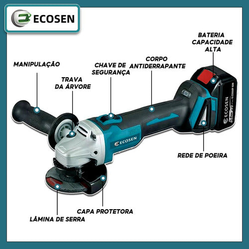 Esmerilhadeira Lixadeira Angular  11000rpm-bateria De Lítio