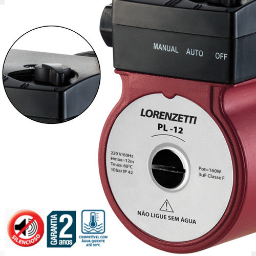 Pressurizador De Água Pl12 Lorenzetti 220v Para Sistemas Hi