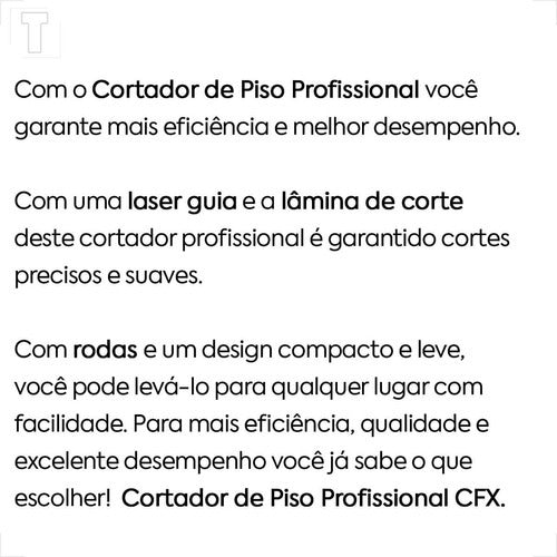 Cortador Piso Cfx Profissional Base Reforcada 125 Cm De Reve