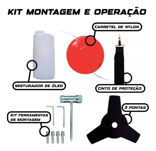 Roçadeira Multifuncional 5 Em 1 3hp 63cc + Motopoda Complet