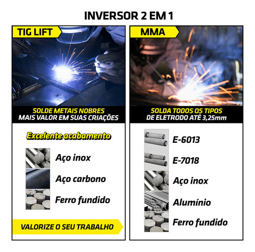 Maquina Solda Inversora Super Tork Kab Ie-6150-bv Mma Tig 15