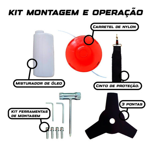 Roçadeira Multifuncional 5 Em 1 3hp 63cc + Motopoda Complet