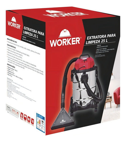 Worker Extratora Profissional Elw 25l Plateado E Vermelho 11