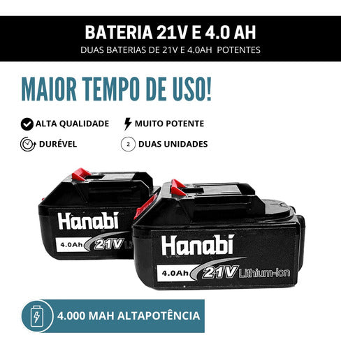 Aparador De Grama Extra Potente 2 Baterias Sem Fio 4.0ah 21v