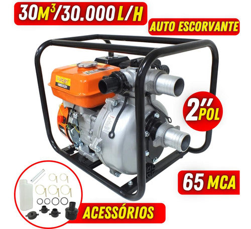 Moto Bomba Potente Vulcan 5,5hp 65mca Com Vazão De 30m³/h