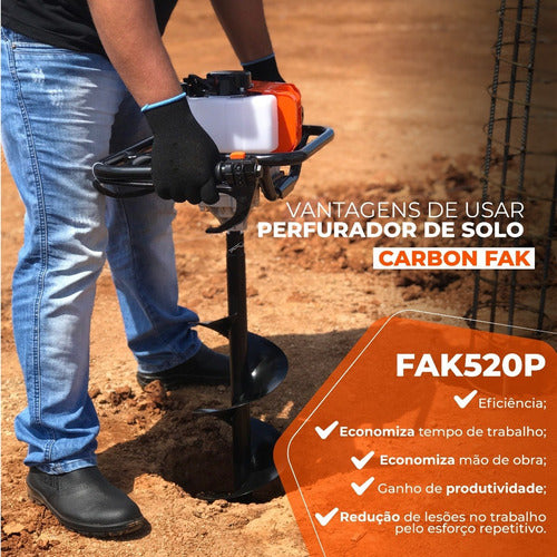 Perfurador Solo Trado Gasolina 52cc C/3 Brocas + Extensão 1