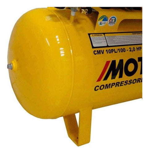 Compressor De Ar 2hp 140psi Cmv-10pl/100a Motomil Cor Amarel