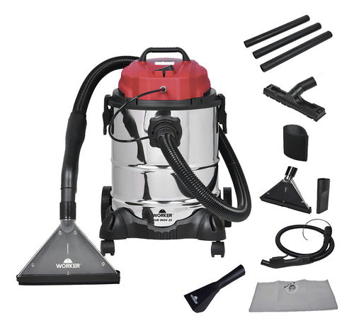 Worker Extratora Profissional Elw 25l Plateado E Vermelho 11