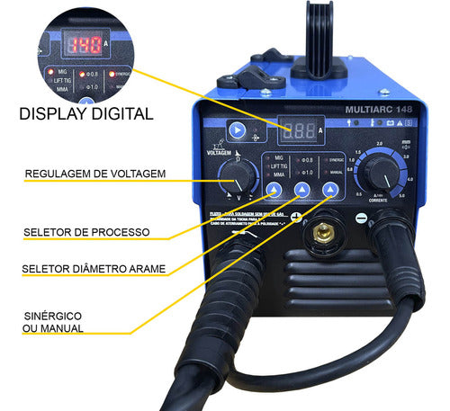 Wwsoldas Multiarc 148 Inversora Solda Multiprocesso Mig Tig