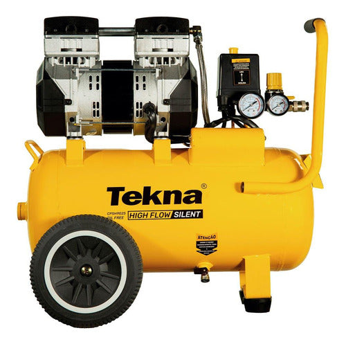 Compressor De Ar 2,5 Hp 24 Litros 9,1 Pés Isento Óleo Tekn