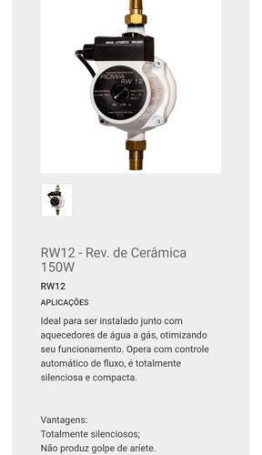 Mini Pressurizador Rowa Rw12 Cerâmica 220v